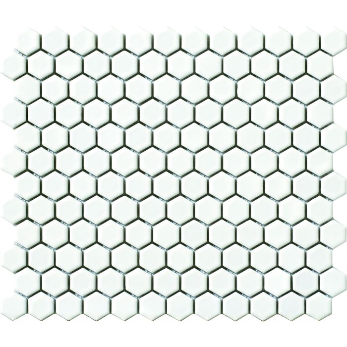 1 inch Vintage Porcelain Hexagon Mosaic White 1 inch Vintage Porcelain Hexagon Mosaic White