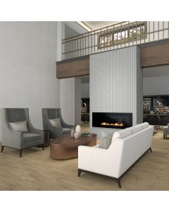 Luxurious living room featuring 12x24 Rigid Clay Salt Rectangle Plateau Beige Porcelain Tile
