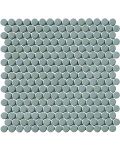 1 inch Vintage Porcelain Penny Round Mosaic Grey